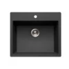 Houzer Quartztone 25 inch Midnite Granite Composite Drop-in Topmount Single Bowl Kitchen Sink - G-300 MIDNITE