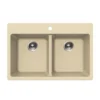 Houzer Quartztone 33 inch Sand Granite Composite Drop-in Topmount 50/50 Double Bowl Kitchen Sink - M-300 SAND