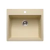 Houzer Quartztone 25 inch Sand Granite Composite Drop-in Topmount Single Bowl Kitchen Sink - G-300 SAND