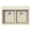 Houzer Quartztone 33" Linen Granite Composite Drop-in Topmount 50/50 Double Bowl Kitchen Sink - M-200 LINEN