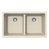 Houzer Quartztone 33" Linen Granite Composite Undermount 50/50 Double Bowl Kitchen Sink - M-200U LINEN