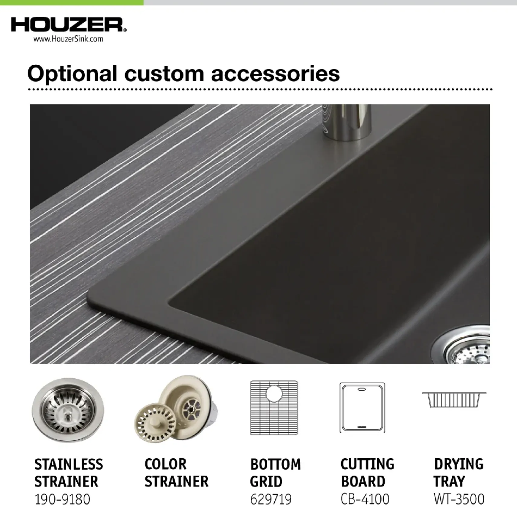 Houzer Quartztone 33" Mocha Granite Composite Drop-in Topmount 50/50 Double Bowl Kitchen Sink - M-200 SAND