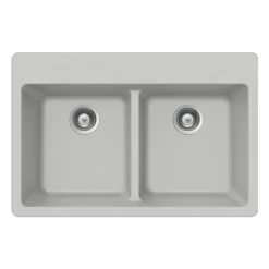 Houzer Quartztone 33" Thunder Granite Composite Drop-in Topmount 50/50 Double Bowl Kitchen Sink - M-200 THUNDER
