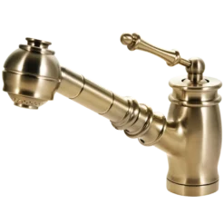 Houzer Scepter Pull Out Solid Brass Kitchen Faucet Brushed Brass, SCEPO-263-BB