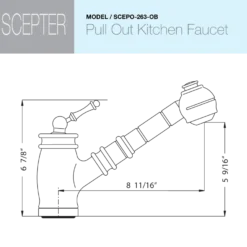 Houzer Scepter Pull Out Solid Brass Kitchen Faucet Oil Rubbed Bronze, SCEPO-263-OB