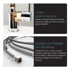Houzer Soma 1.75 GPM Lever Brass Kitchen Faucet, Pull Down, Matte Black, SOMPD-669-MB