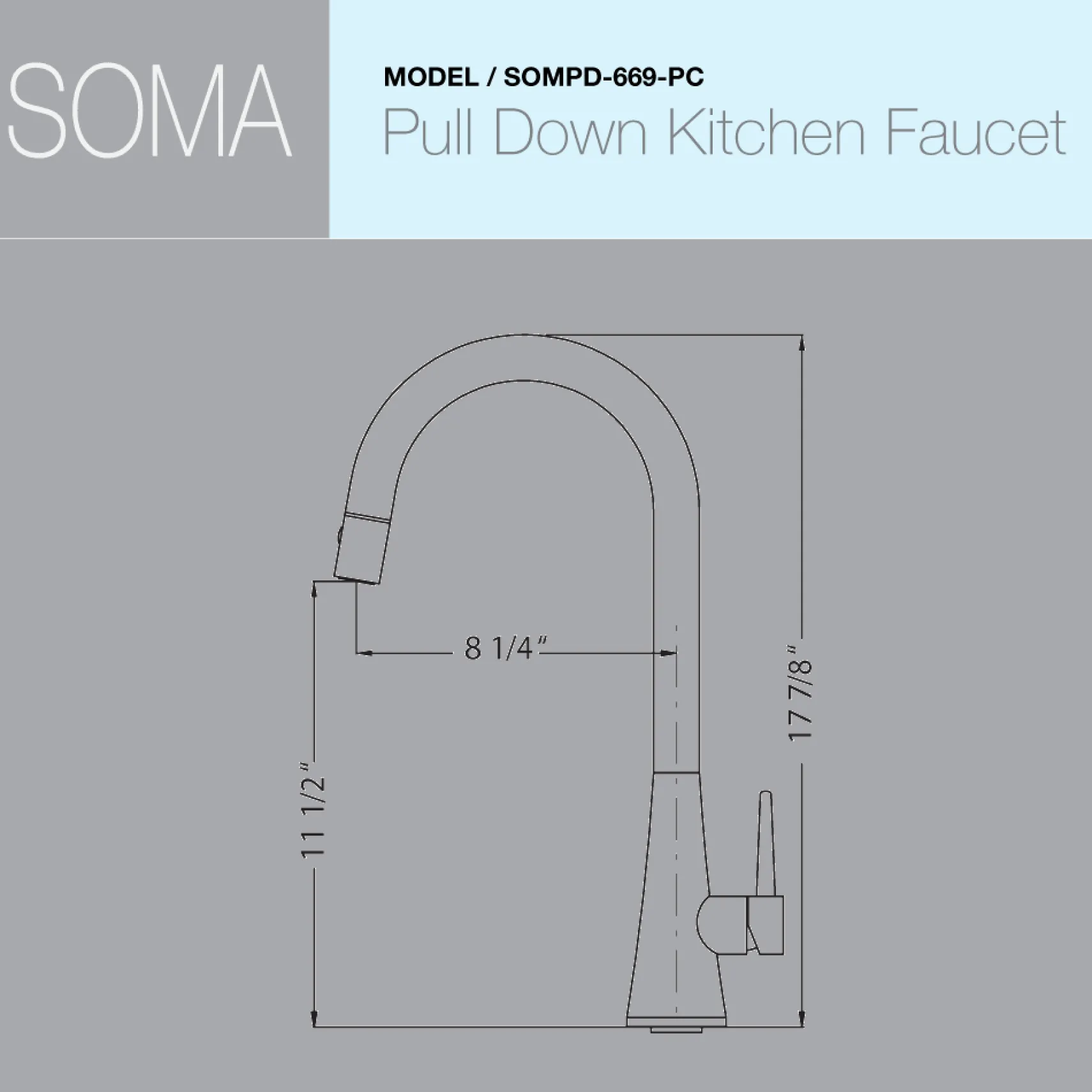 Houzer Soma Pull Down Kitchen Faucet with CeraDox Technology Polished Chrome, SOMPD-669-PC