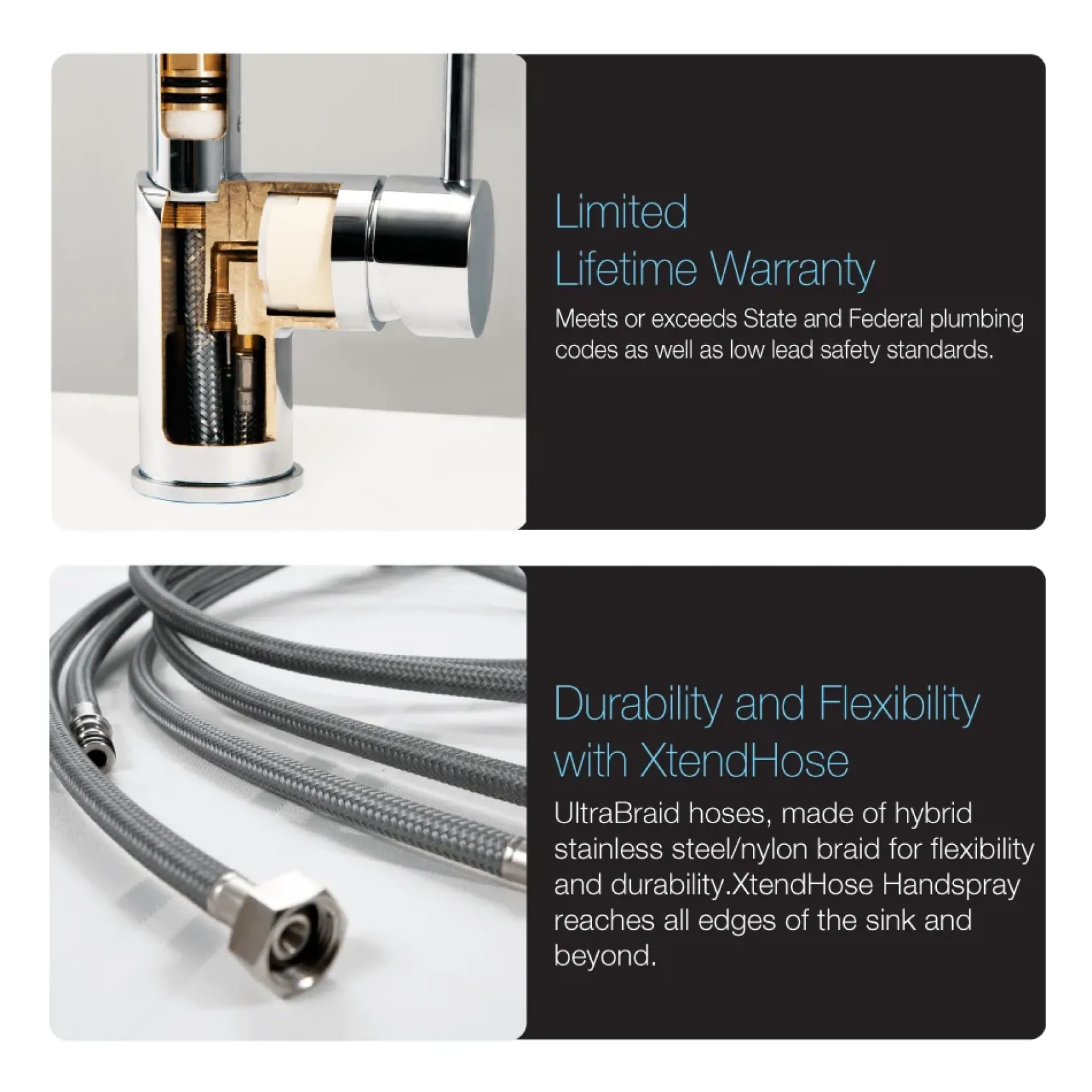 Houzer Soma Pull Down Kitchen Faucet with CeraDox Technology Polished Chrome, SOMPD-669-PC
