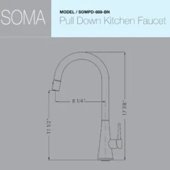 Houzer Soma Pull Down Kitchen Faucet Brushed Nickel, SOMPD-669-BN