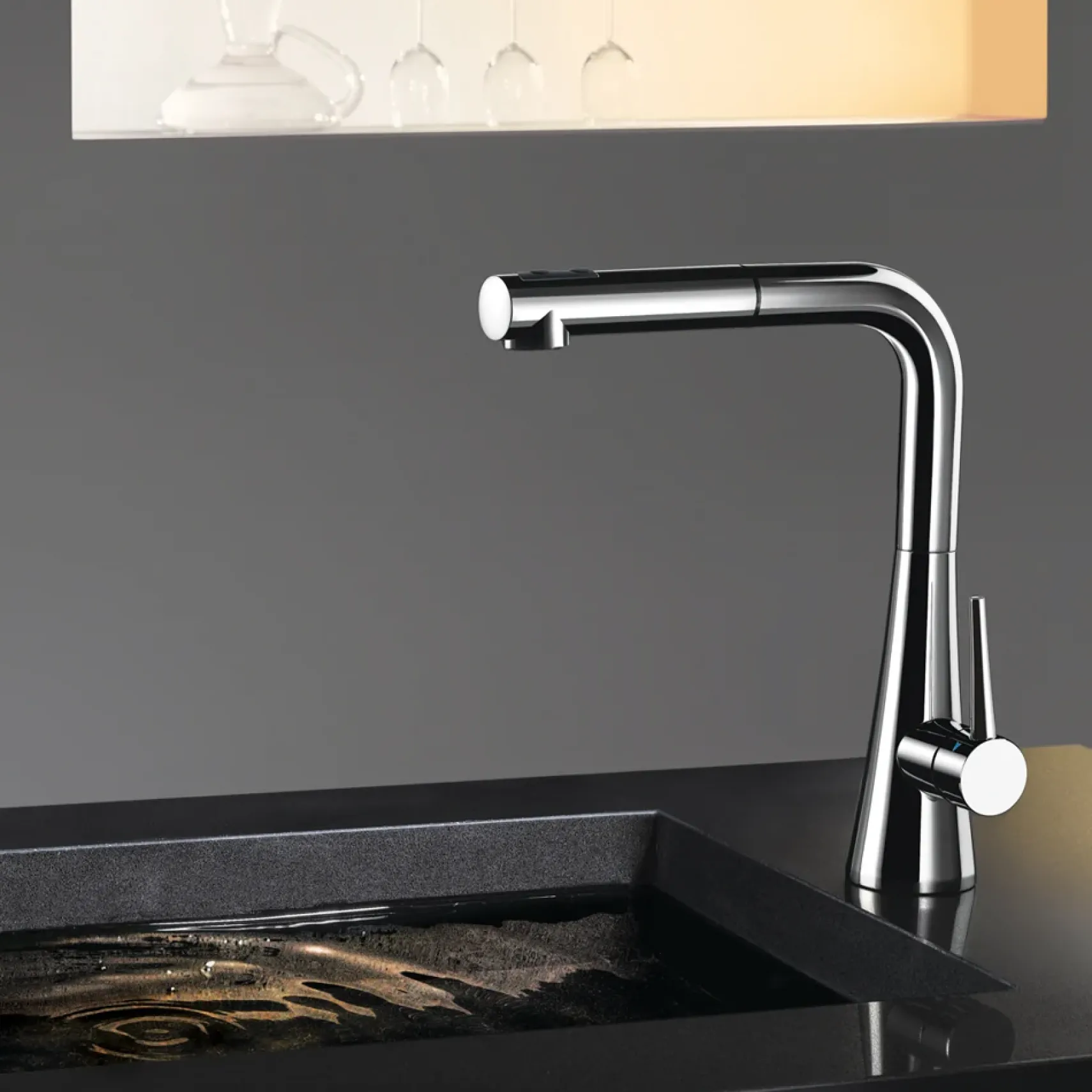 Houzer Soma Pull Out Kitchen Faucet Brushed Nickel, SOMPO-665-BN