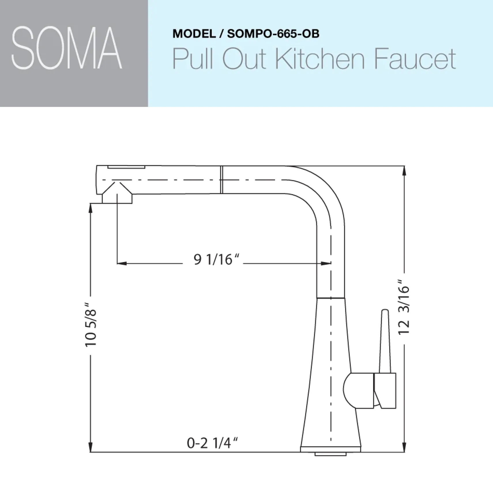Houzer Soma Pull Out Kitchen Faucet Oil Rubbed Bronze, SOMPO-665-OB