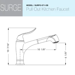 Houzer Surge Pull Out Kitchen Faucet Oil Rubbed Bronze, SURPO-571-OB