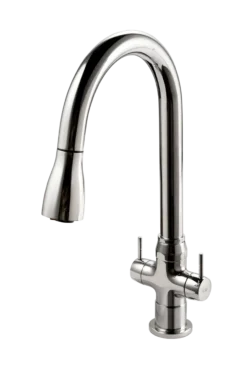Houzer Trinity 1.75 GPM Dual Handle pull Down Kitchen Faucet - Brass, Polished Chrome, TRNPD-3000-PC