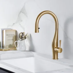 Houzer Vision Hidden Pull Down Kitchen Faucet with CeraDox Technology Polished Chrome, VISPD-869-PC