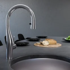 Houzer Vision Hidden Pull Down Kitchen Faucet with CeraDox Technology Polished Chrome, VISPD-869-PC