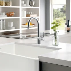 Houzer Vitale Pull Down Kitchen Faucet Brushed Nickel, VITPD-668-BN