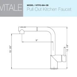 Houzer Vitale Pull Out Kitchen Faucet Oil Rubbed Bronze, VITPO-664-OB