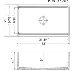 Houzer Aspire 33 inch Gray Fireclay Farmhouse Apron Front Single Bowl Workstation with Accessories PTW-3320S GR