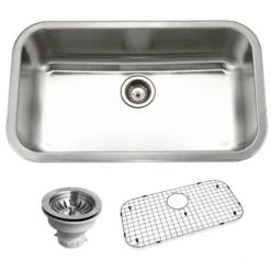 Houzer Belleo 18" Drop In/Topmount Stainless Steel Kitchen Sink, 18 Gauge, BSG-3018