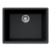 Houzer 24" Composite Granite Undermount Single Bowl Kitchen Sink, Black, G-100U MIDNITE
