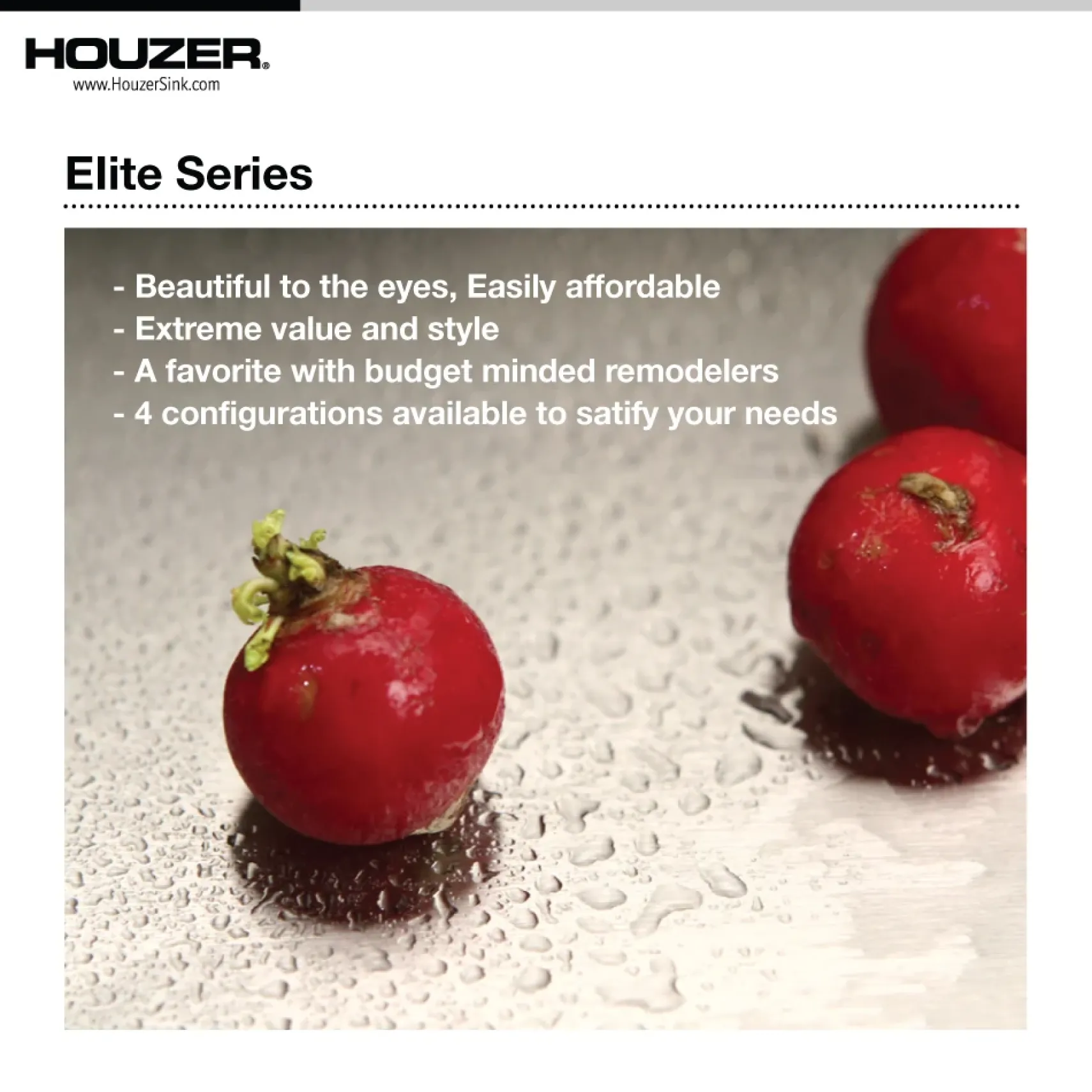 Houzer Elite 31 inch Stainless Steel Undermount 80/20 Small Left Double Bowl Kitchen Sink with Strainer & Grids - 20 Gauge, EHD-3118-C