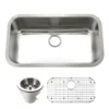 Houzer Eston 32 inch Stainless Steel Undermount Single Bowl Kitchen Sink with Strainer & Grid - 18 Gauge, STL-3600-C