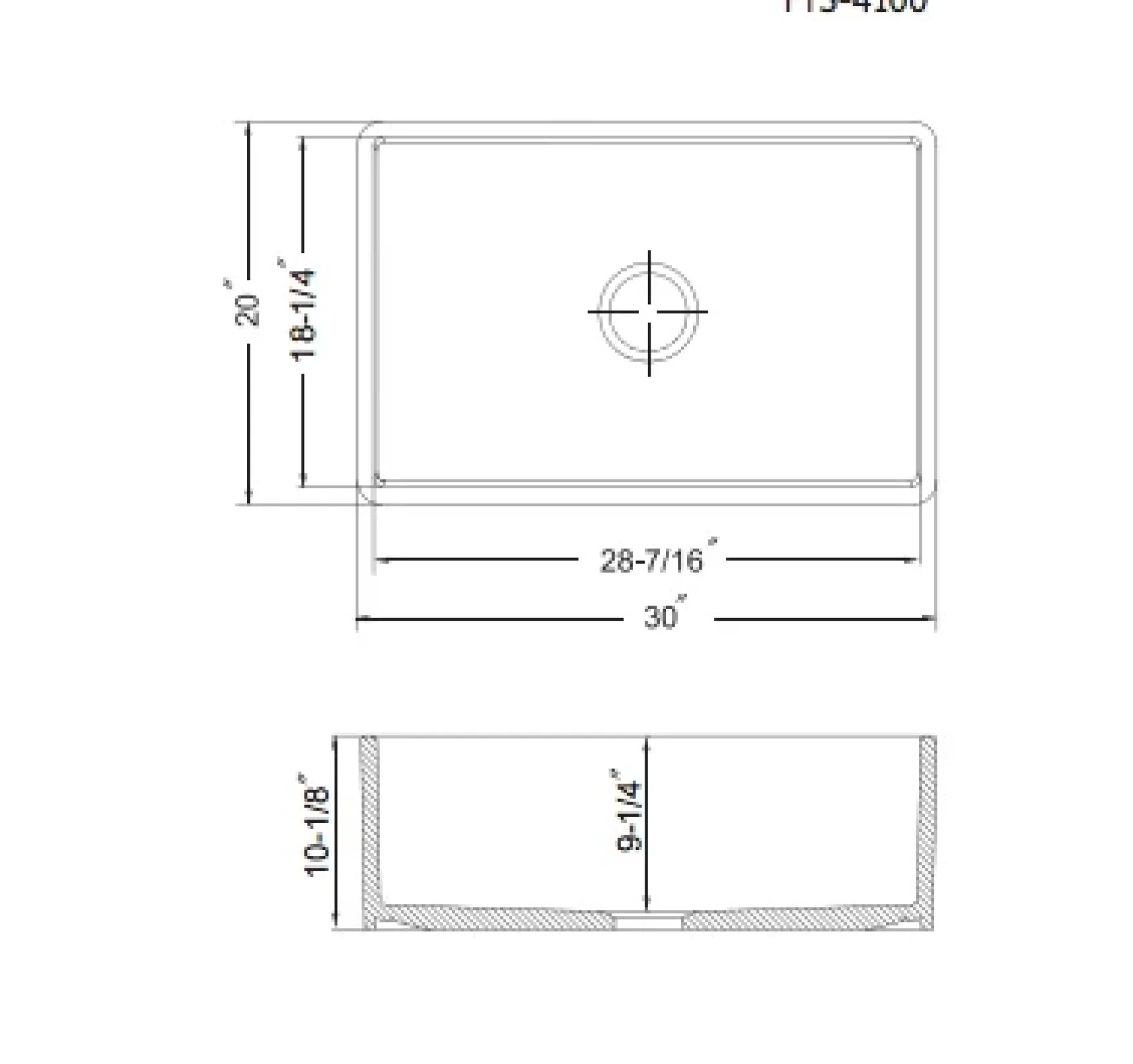 Houzer 30" Fireclay Single Bowl Farmhouse Kitchen Sink, Black, Platus Series, PTS-4100 BL
