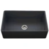 Houzer 33" Fireclay Single Bowl Farmhouse Kitchen Sink, Black, Platus Series, PTG-4300 BL