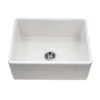 Houzer 26" Fireclay Single Bowl Farmhouse Kitchen Sink, White, Platus Series, PTS-2600 WH
