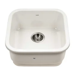 Houzer 19" Fireclay Undermount Bar Sink, Biscuit, Platus Series, PTB-1919 BQ