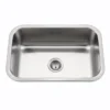 Houzer Medallion Designer 27 inch Stainless Steel Undermount Single D Bowl Kitchen Sink with Strainer- 18 Gauge, MS-2700-1