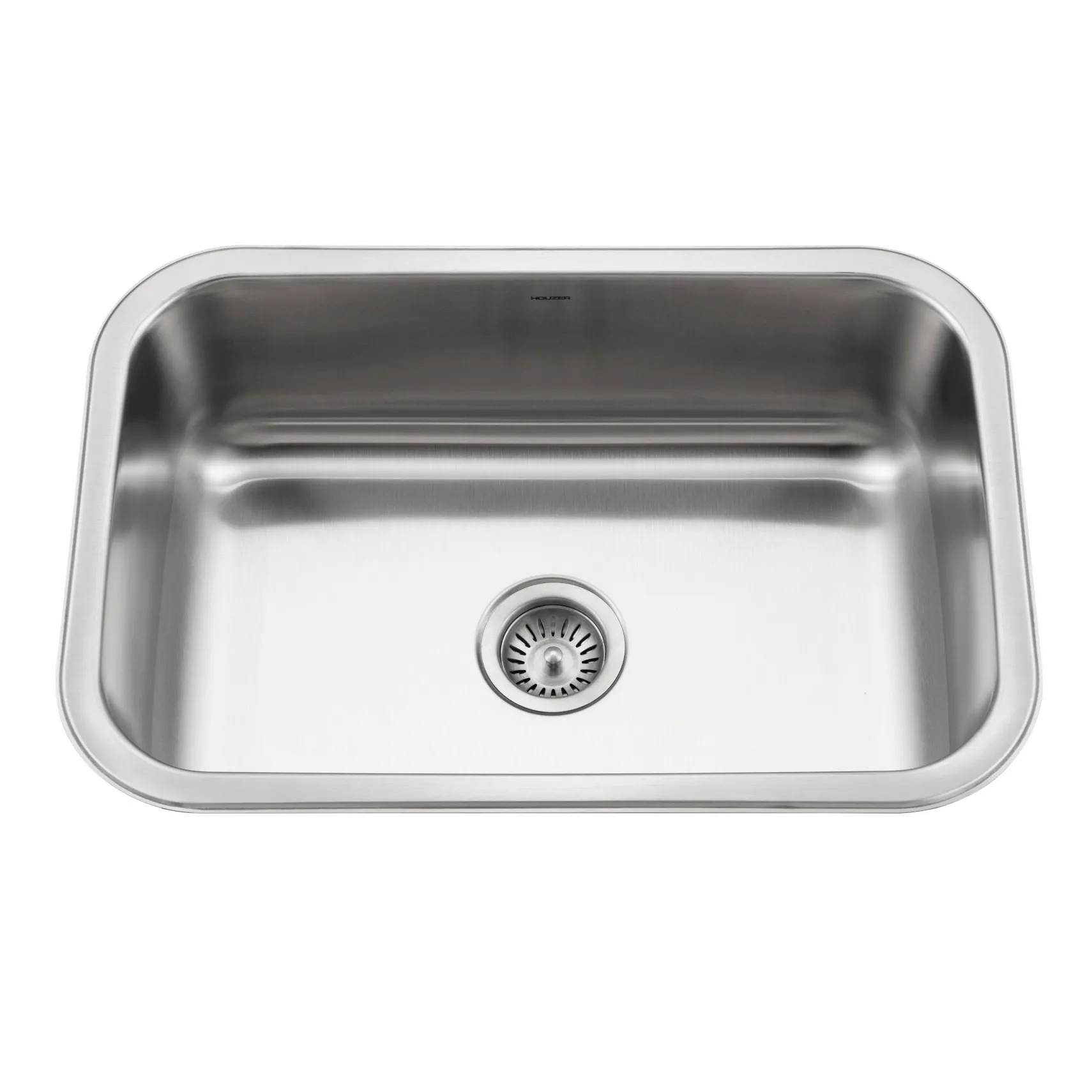 Houzer Medallion Designer 27 inch Stainless Steel Undermount Single D Bowl Kitchen Sink with Strainer- 18 Gauge, MS-2700-1