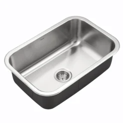 Houzer Medallion Designer 27 inch Stainless Steel Undermount Single D Bowl Kitchen Sink with Strainer- 18 Gauge, MS-2700-1