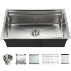 Houzer Novus 32" Stainless Steel Undermount Kitchen Sink, 18 Gauge, NVS-5200