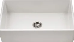 Houzer Platus 33" Fireclay Farmhouse Sink, White, PTG-4318 WH
