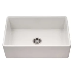 Houzer Platus 30" Fireclay Farmhouse Sink, White, PTS-4118 WH
