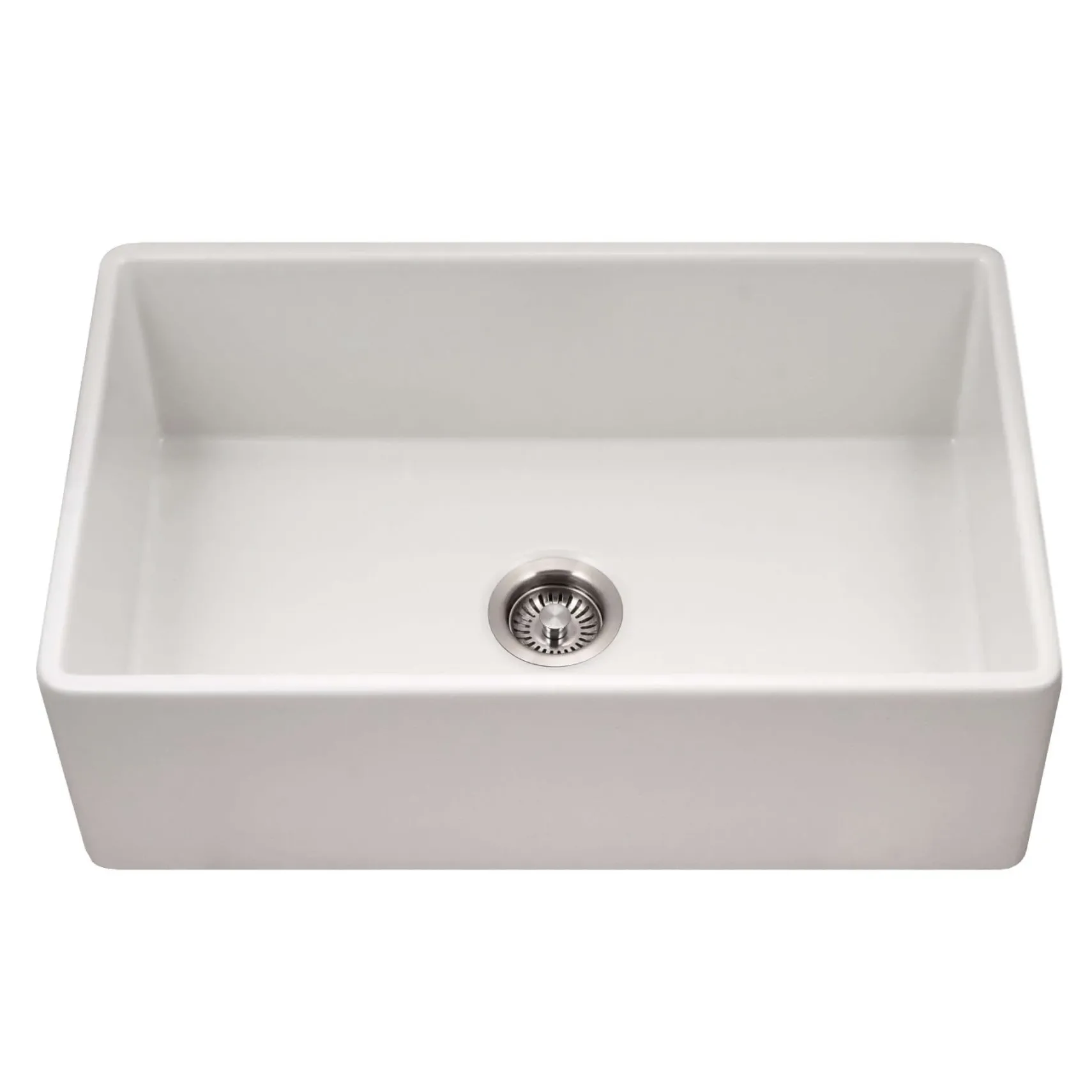 Houzer Platus 30" Fireclay Farmhouse Sink, White, PTS-4118 WH