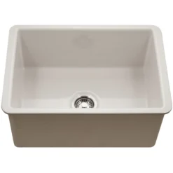 Houzer Platus 18" Undermount Fireclay Kitchen Sink, Biscuit, PTU-2800 BQ