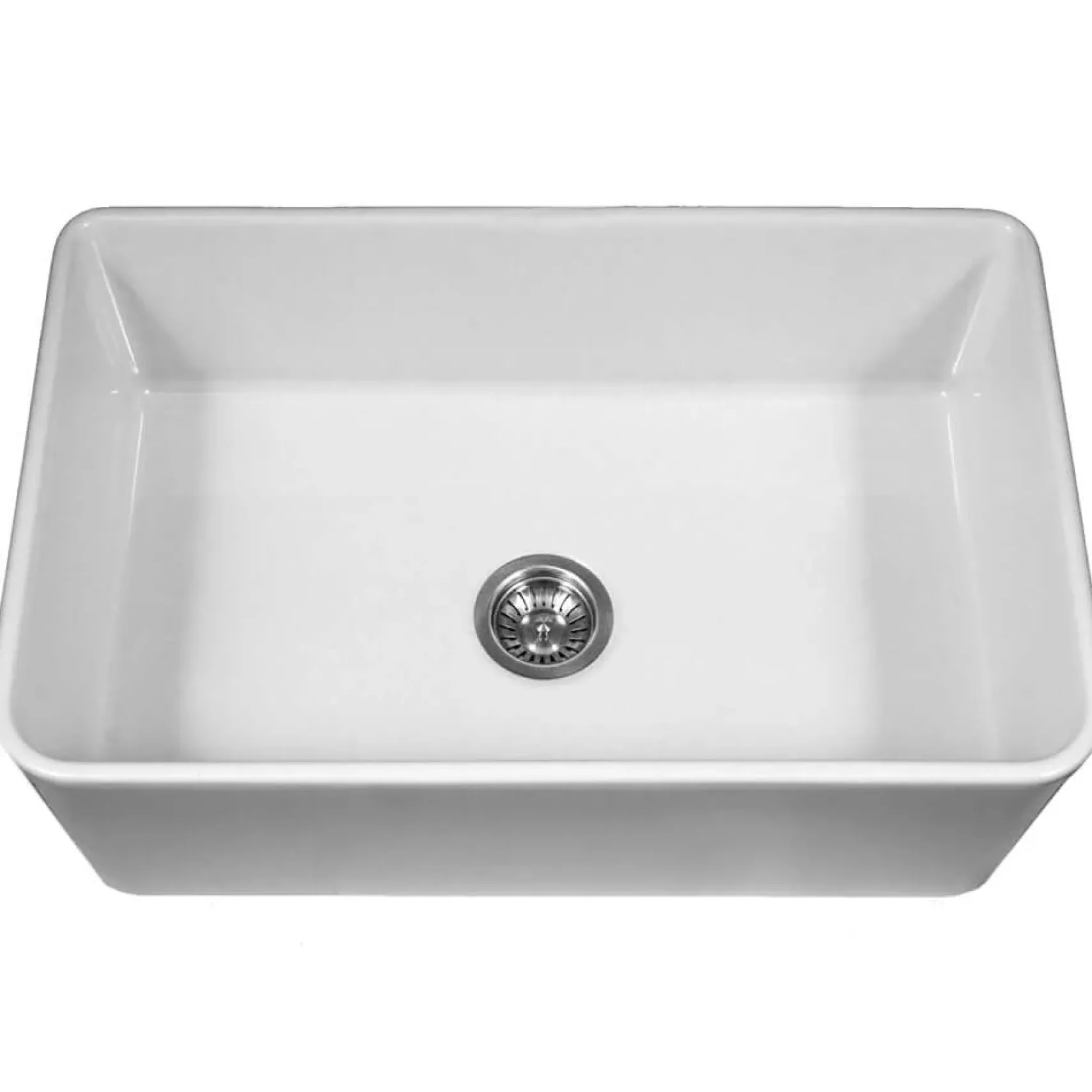 Houzer Platus 33" White Farmhouse Apron Front Fireclay Kitchen Sink, PTG-4300 WH
