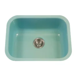 Houzer 23" Porcelain Enamel Steel Undermount Single Bowl Kitchen Sink, Green, PCS-2500 MT