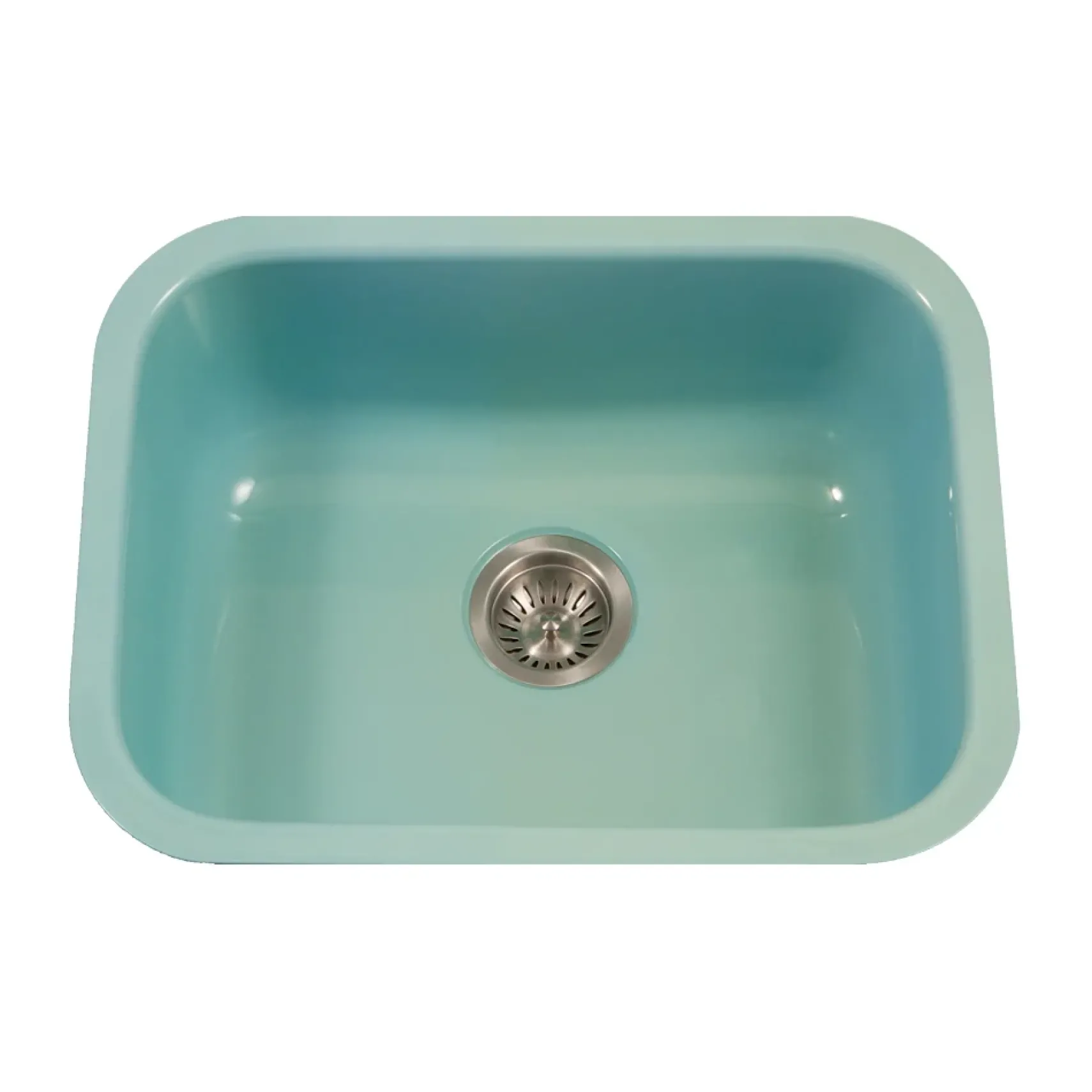 Houzer 23" Porcelain Enamel Steel Undermount Single Bowl Kitchen Sink, Green, PCS-2500 MT