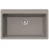 Houzer Quartztone 33" Drop In/Topmount Granite Kitchen Sink, Taupe, V-100 TAUPE