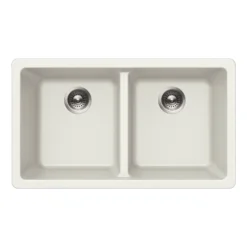Houzer Quartztone 31 inch Cloud Granite Composite Undermount 50/50 Double Bowl Kitchen Sink - M-300U CLOUD