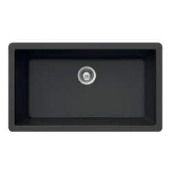 Houzer Quartztone 33 inch Midnite Granite Composite Undermount Single Bowl Kitchen Sink - V-300U MIDNITE