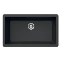 Houzer Quartztone 33 inch Midnite Granite Composite Undermount Single Bowl Kitchen Sink - V-100U MIDNITE