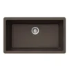 Houzer Quartztone 33 inch Mocha Granite Composite Undermount Single Bowl Kitchen Sink - V-300U MOCHA