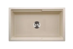 Houzer Quartztone 33 inch Sand Apron Front Farmhouse Granite Composite Workstation Kitchen Sink with Accessories - W-133 SAND-C