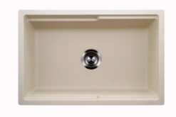 Houzer Quartztone 30 inch Sand Apron Front Farmhouse Granite Workstation Kitchen Sink with Accessories -Granite Composite, W-130 SAND-C