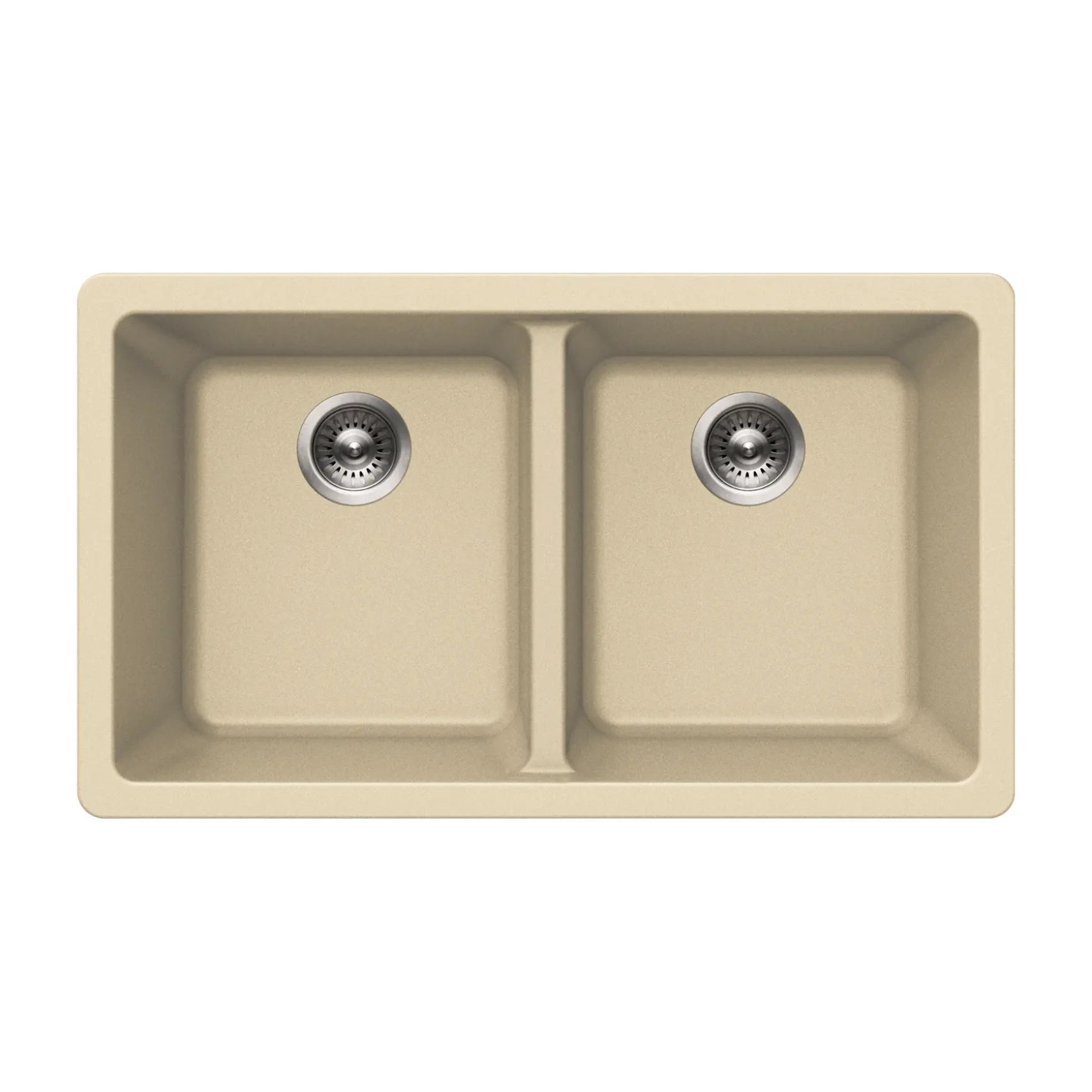 Houzer Quartztone 31 inch Sand Granite Composite Undermount 50/50 Double Bowl Kitchen Sink - M-300U SAND