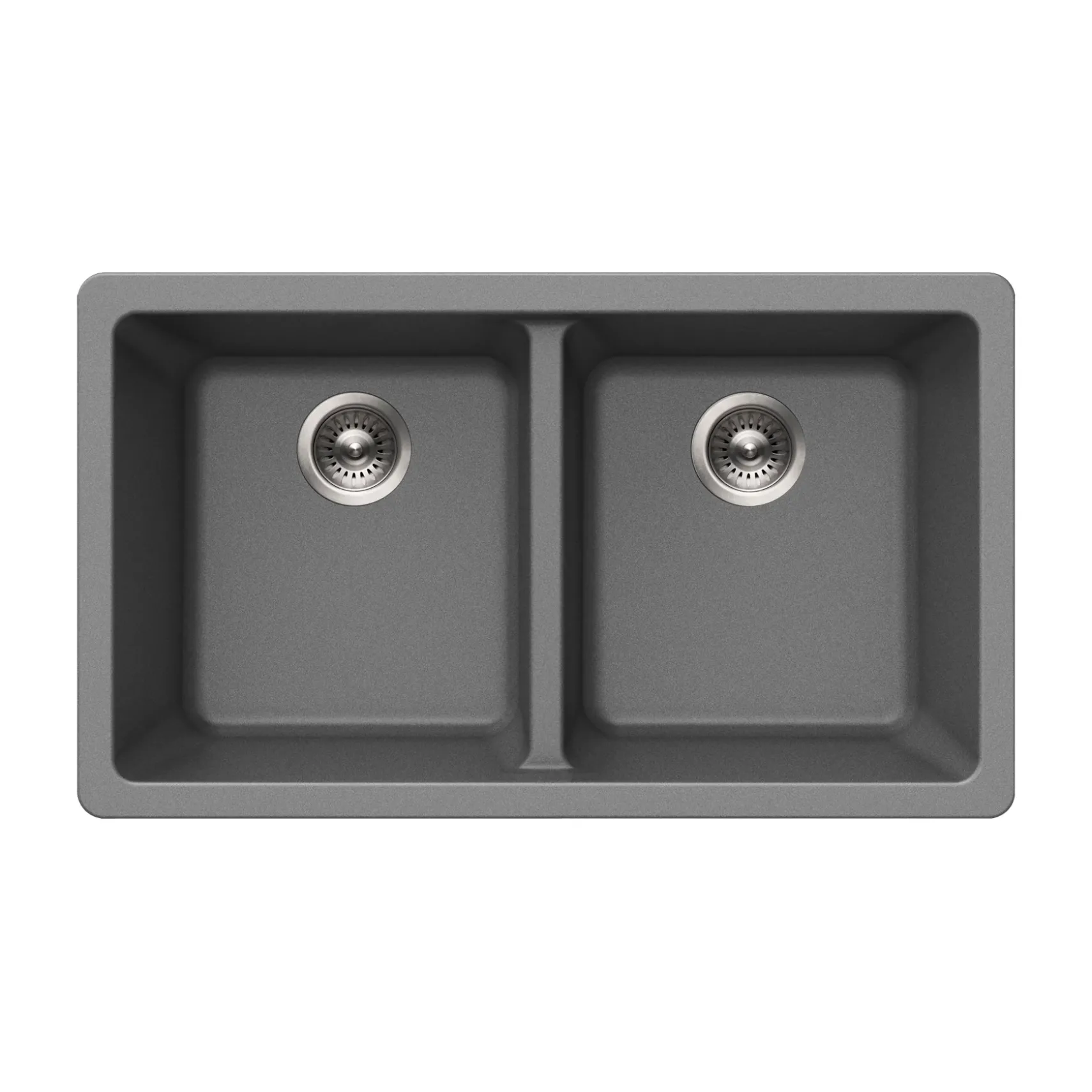 Houzer Quartztone 31 inch Slate Granite Composite Undermount 50/50 Double Bowl Kitchen Sink - M-300U SLATE